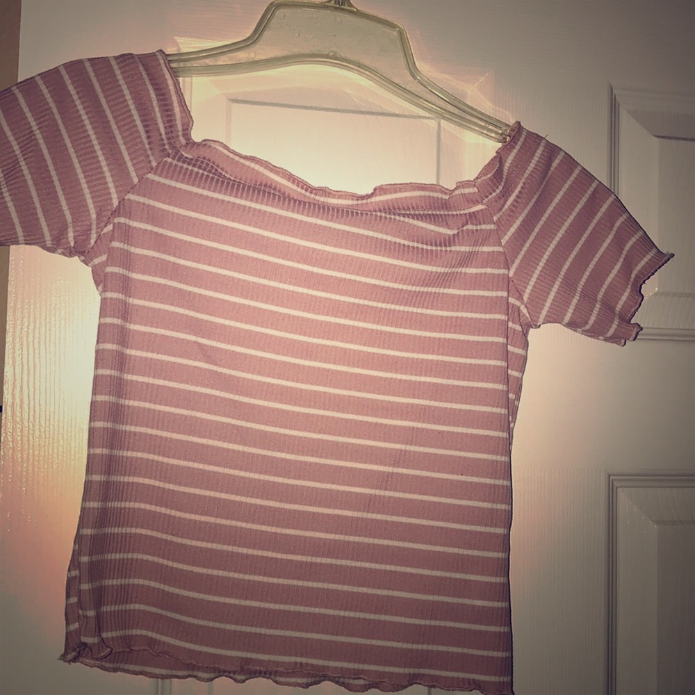 Cropped, Striped, fitted, stretchy summer top